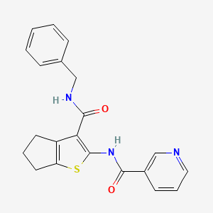 molecular formula C21H19N3O2S B4682038 N-[3-(BENZYLCARBAMOYL)-4H,5H,6H-CYCLOPENTA[B]THIOPHEN-2-YL]PYRIDINE-3-CARBOXAMIDE 