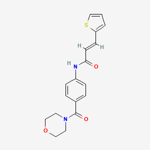 molecular formula C18H18N2O3S B4682056 N-[4-(4-morpholinylcarbonyl)phenyl]-3-(2-thienyl)acrylamide 