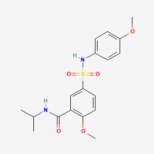 molecular formula C18H22N2O5S B4682092 N-isopropyl-2-methoxy-5-{[(4-methoxyphenyl)amino]sulfonyl}benzamide 