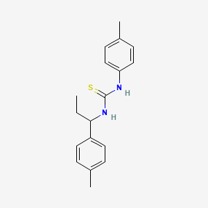 molecular formula C18H22N2S B4682108 N-(4-methylphenyl)-N'-[1-(4-methylphenyl)propyl]thiourea 