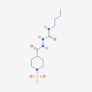 molecular formula C12H24N4O4S B4682143 N-butyl-2-{[1-(methylsulfonyl)-4-piperidinyl]carbonyl}hydrazinecarboxamide 