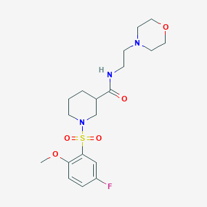 molecular formula C19H28FN3O5S B4682172 1-(5-FLUORO-2-METHOXYBENZENESULFONYL)-N-[2-(MORPHOLIN-4-YL)ETHYL]PIPERIDINE-3-CARBOXAMIDE 