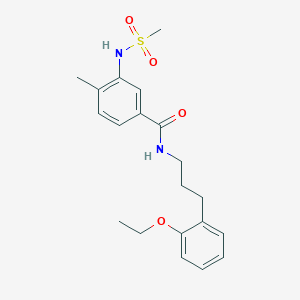 molecular formula C20H26N2O4S B4682178 N-[3-(2-ethoxyphenyl)propyl]-4-methyl-3-[(methylsulfonyl)amino]benzamide 
