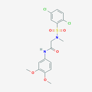 molecular formula C17H18Cl2N2O5S B4682189 N~2~-[(2,5-dichlorophenyl)sulfonyl]-N~1~-(3,4-dimethoxyphenyl)-N~2~-methylglycinamide 