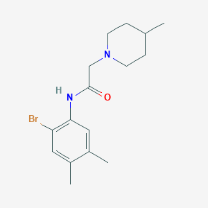molecular formula C16H23BrN2O B4682203 N-(2-bromo-4,5-dimethylphenyl)-2-(4-methylpiperidin-1-yl)acetamide 