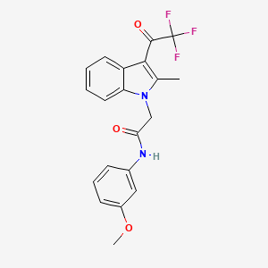 molecular formula C20H17F3N2O3 B4682212 N-(3-METHOXYPHENYL)-2-[2-METHYL-3-(2,2,2-TRIFLUOROACETYL)-1H-INDOL-1-YL]ACETAMIDE 