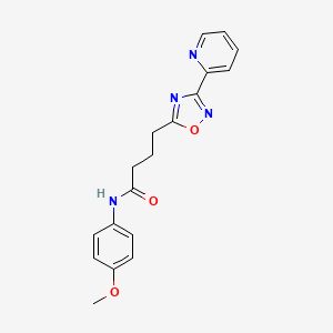 molecular formula C18H18N4O3 B4682240 N-(4-Methoxyphenyl)-4-[3-(pyridin-2-YL)-1,2,4-oxadiazol-5-YL]butanamide 