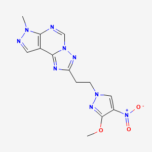 molecular formula C13H13N9O3 B4682271 2-[2-(3-methoxy-4-nitro-1H-pyrazol-1-yl)ethyl]-7-methyl-7H-pyrazolo[4,3-e][1,2,4]triazolo[1,5-c]pyrimidine 