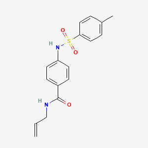 molecular formula C17H18N2O3S B4682294 N-allyl-4-{[(4-methylphenyl)sulfonyl]amino}benzamide 