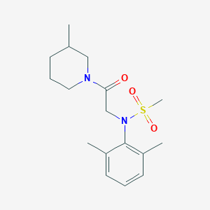 molecular formula C17H26N2O3S B4682300 N-(2,6-dimethylphenyl)-N-[2-(3-methyl-1-piperidinyl)-2-oxoethyl]methanesulfonamide 