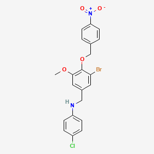 molecular formula C21H18BrClN2O4 B4682339 N-{3-bromo-5-methoxy-4-[(4-nitrobenzyl)oxy]benzyl}-4-chloroaniline 