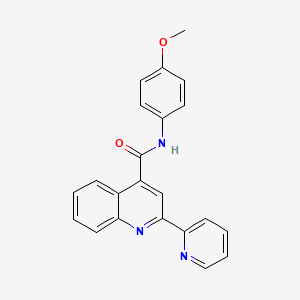 molecular formula C22H17N3O2 B4682343 N-(4-methoxyphenyl)-2-(pyridin-2-yl)quinoline-4-carboxamide 