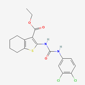 molecular formula C18H18Cl2N2O3S B4682376 Ethyl 2-{[(3,4-dichlorophenyl)carbamoyl]amino}-4,5,6,7-tetrahydro-1-benzothiophene-3-carboxylate 