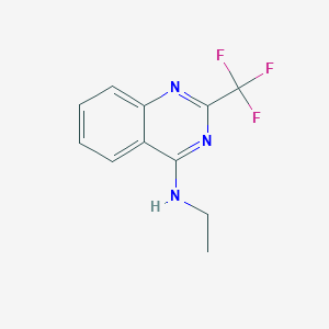 molecular formula C11H10F3N3 B4682463 N-ethyl-2-(trifluoromethyl)-4-quinazolinamine 
