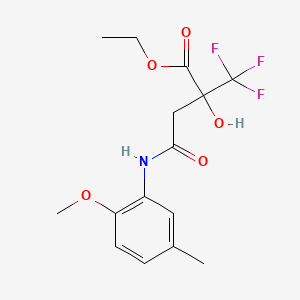 molecular formula C15H18F3NO5 B4682541 ethyl 2-hydroxy-4-(2-methoxy-5-methylanilino)-4-oxo-2-(trifluoromethyl)butanoate 