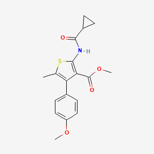 molecular formula C18H19NO4S B4682549 methyl 2-[(cyclopropylcarbonyl)amino]-4-(4-methoxyphenyl)-5-methyl-3-thiophenecarboxylate 