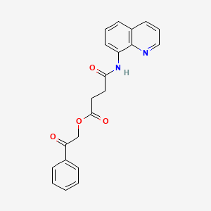 molecular formula C21H18N2O4 B4682567 phenacyl 4-oxo-4-(quinolin-8-ylamino)butanoate 