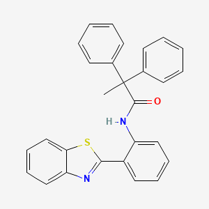 molecular formula C28H22N2OS B4682574 N-[2-(1,3-benzothiazol-2-yl)phenyl]-2,2-diphenylpropanamide 