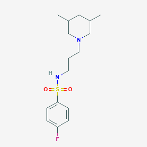 molecular formula C16H25FN2O2S B4682624 N-[3-(3,5-dimethyl-1-piperidinyl)propyl]-4-fluorobenzenesulfonamide 