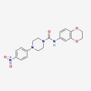 molecular formula C19H20N4O5 B4682629 N-(2,3-dihydro-1,4-benzodioxin-6-yl)-4-(4-nitrophenyl)-1-piperazinecarboxamide 