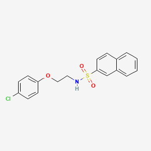 molecular formula C18H16ClNO3S B4682639 N-[2-(4-chlorophenoxy)ethyl]naphthalene-2-sulfonamide 
