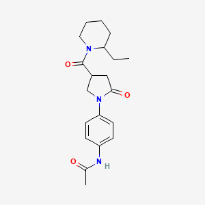 molecular formula C20H27N3O3 B4682715 N-(4-{4-[(2-ethylpiperidin-1-yl)carbonyl]-2-oxopyrrolidin-1-yl}phenyl)acetamide 