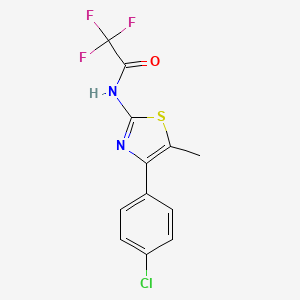 molecular formula C12H8ClF3N2OS B4682730 N-[4-(4-chlorophenyl)-5-methyl-1,3-thiazol-2-yl]-2,2,2-trifluoroacetamide 