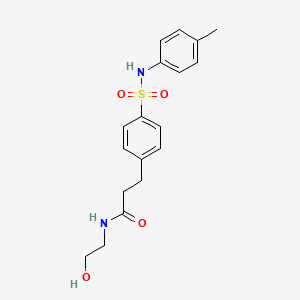 molecular formula C18H22N2O4S B4682735 N-(2-hydroxyethyl)-3-(4-{[(4-methylphenyl)amino]sulfonyl}phenyl)propanamide 