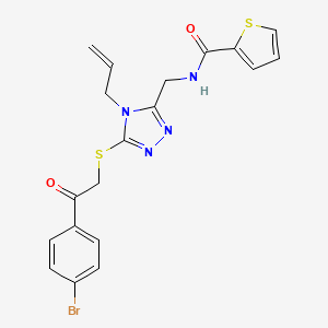 molecular formula C19H17BrN4O2S2 B4682760 N-[(4-allyl-5-{[2-(4-bromophenyl)-2-oxoethyl]thio}-4H-1,2,4-triazol-3-yl)methyl]-2-thiophenecarboxamide 