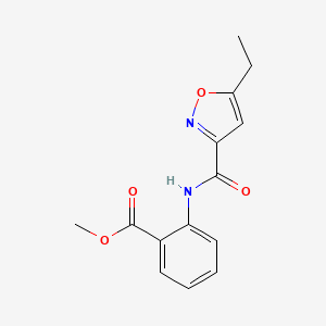 molecular formula C14H14N2O4 B4682766 methyl 2-{[(5-ethyl-3-isoxazolyl)carbonyl]amino}benzoate 
