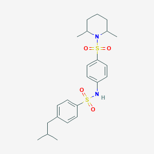 molecular formula C23H32N2O4S2 B4682786 N-{4-[(2,6-dimethylpiperidin-1-yl)sulfonyl]phenyl}-4-(2-methylpropyl)benzenesulfonamide 