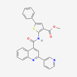 molecular formula C27H19N3O3S B4682790 methyl 5-phenyl-2-({[2-(3-pyridinyl)-4-quinolinyl]carbonyl}amino)-3-thiophenecarboxylate 