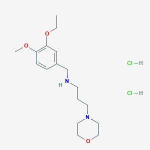 molecular formula C17H30Cl2N2O3 B4682816 N-[(3-ethoxy-4-methoxyphenyl)methyl]-3-morpholin-4-ylpropan-1-amine;dihydrochloride 