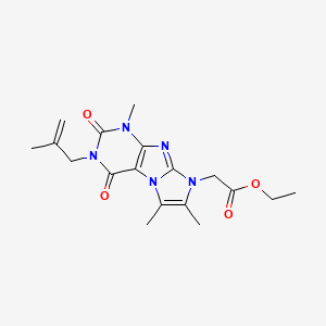 molecular formula C18H23N5O4 B4682862 Ethyl 2-[4,7,8-trimethyl-2-(2-methylprop-2-enyl)-1,3-dioxopurino[7,8-a]imidazol-6-yl]acetate 