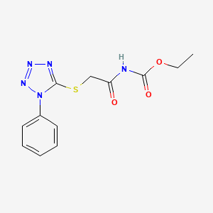 molecular formula C12H13N5O3S B4682881 ethyl {[(1-phenyl-1H-tetrazol-5-yl)thio]acetyl}carbamate 