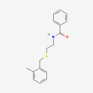 molecular formula C17H19NOS B4682897 N-{2-[(2-methylbenzyl)sulfanyl]ethyl}benzamide 