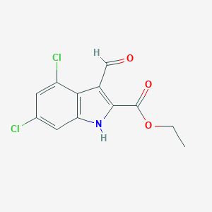 molecular formula C12H9Cl2NO3 B046829 4,6-二氯-3-甲酰基-1H-吲哚-2-甲酸乙酯 CAS No. 153435-96-2