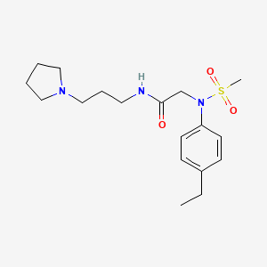 molecular formula C18H29N3O3S B4682932 N~2~-(4-ethylphenyl)-N~2~-(methylsulfonyl)-N~1~-[3-(1-pyrrolidinyl)propyl]glycinamide 
