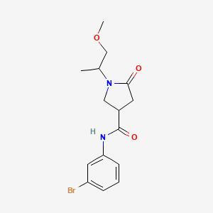 molecular formula C15H19BrN2O3 B4682950 N-(3-bromophenyl)-1-(1-methoxypropan-2-yl)-5-oxopyrrolidine-3-carboxamide 