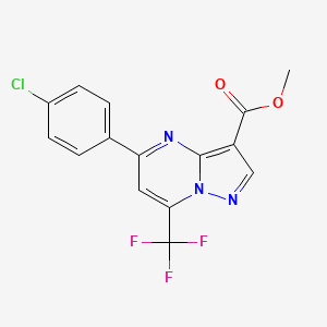 molecular formula C15H9ClF3N3O2 B4682984 methyl 5-(4-chlorophenyl)-7-(trifluoromethyl)pyrazolo[1,5-a]pyrimidine-3-carboxylate 