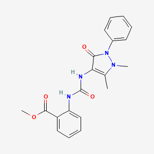 molecular formula C20H20N4O4 B4683004 methyl 2-({[(1,5-dimethyl-3-oxo-2-phenyl-2,3-dihydro-1H-pyrazol-4-yl)amino]carbonyl}amino)benzoate 