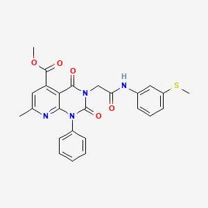 molecular formula C25H22N4O5S B4683021 METHYL 7-METHYL-3-({[3-(METHYLSULFANYL)PHENYL]CARBAMOYL}METHYL)-2,4-DIOXO-1-PHENYL-1H,2H,3H,4H-PYRIDO[2,3-D]PYRIMIDINE-5-CARBOXYLATE 