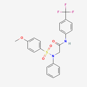 molecular formula C22H19F3N2O4S B4683034 N~2~-[(4-methoxyphenyl)sulfonyl]-N~2~-phenyl-N~1~-[4-(trifluoromethyl)phenyl]glycinamide 