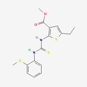 molecular formula C16H18N2O2S3 B4683042 methyl 5-ethyl-2-[({[2-(methylthio)phenyl]amino}carbonothioyl)amino]-3-thiophenecarboxylate 