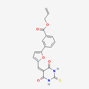 molecular formula C19H14N2O5S B4683074 Prop-2-enyl 3-[5-[(4,6-dioxo-2-sulfanylidene-1,3-diazinan-5-ylidene)methyl]furan-2-yl]benzoate 