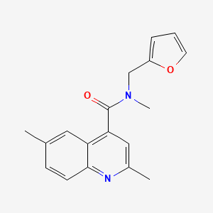 molecular formula C18H18N2O2 B4683114 N-(2-furylmethyl)-N,2,6-trimethylquinoline-4-carboxamide 