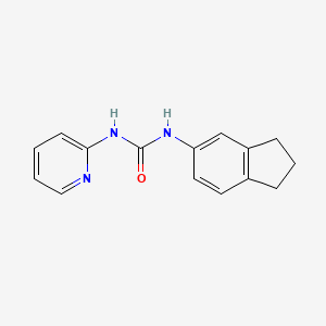 molecular formula C15H15N3O B4683247 N-(2,3-DIHYDRO-1H-INDEN-5-YL)-N'-(2-PYRIDYL)UREA 
