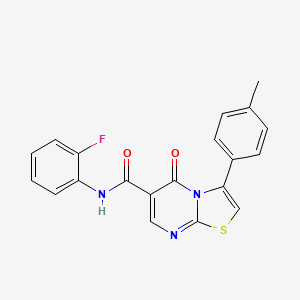 molecular formula C20H14FN3O2S B4683267 N-(2-fluorophenyl)-3-(4-methylphenyl)-5-oxo-5H-[1,3]thiazolo[3,2-a]pyrimidine-6-carboxamide 