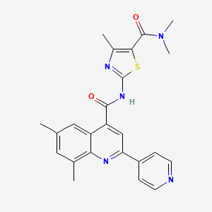 molecular formula C24H23N5O2S B4683342 N-{5-[(dimethylamino)carbonyl]-4-methyl-1,3-thiazol-2-yl}-6,8-dimethyl-2-(4-pyridinyl)-4-quinolinecarboxamide 