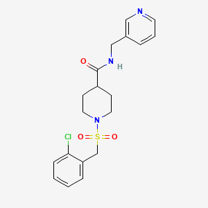 molecular formula C19H22ClN3O3S B4683418 1-[(2-CHLOROPHENYL)METHANESULFONYL]-N-[(PYRIDIN-3-YL)METHYL]PIPERIDINE-4-CARBOXAMIDE 